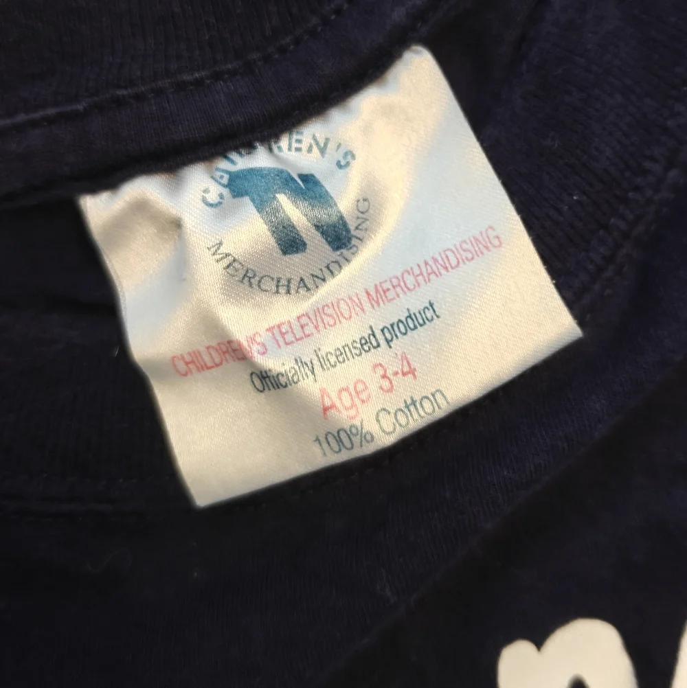Barney London Graphic Short‎ Sleeve Tee Navy Kid's 3-4 Vintage 90s Y2K Nostalgia
